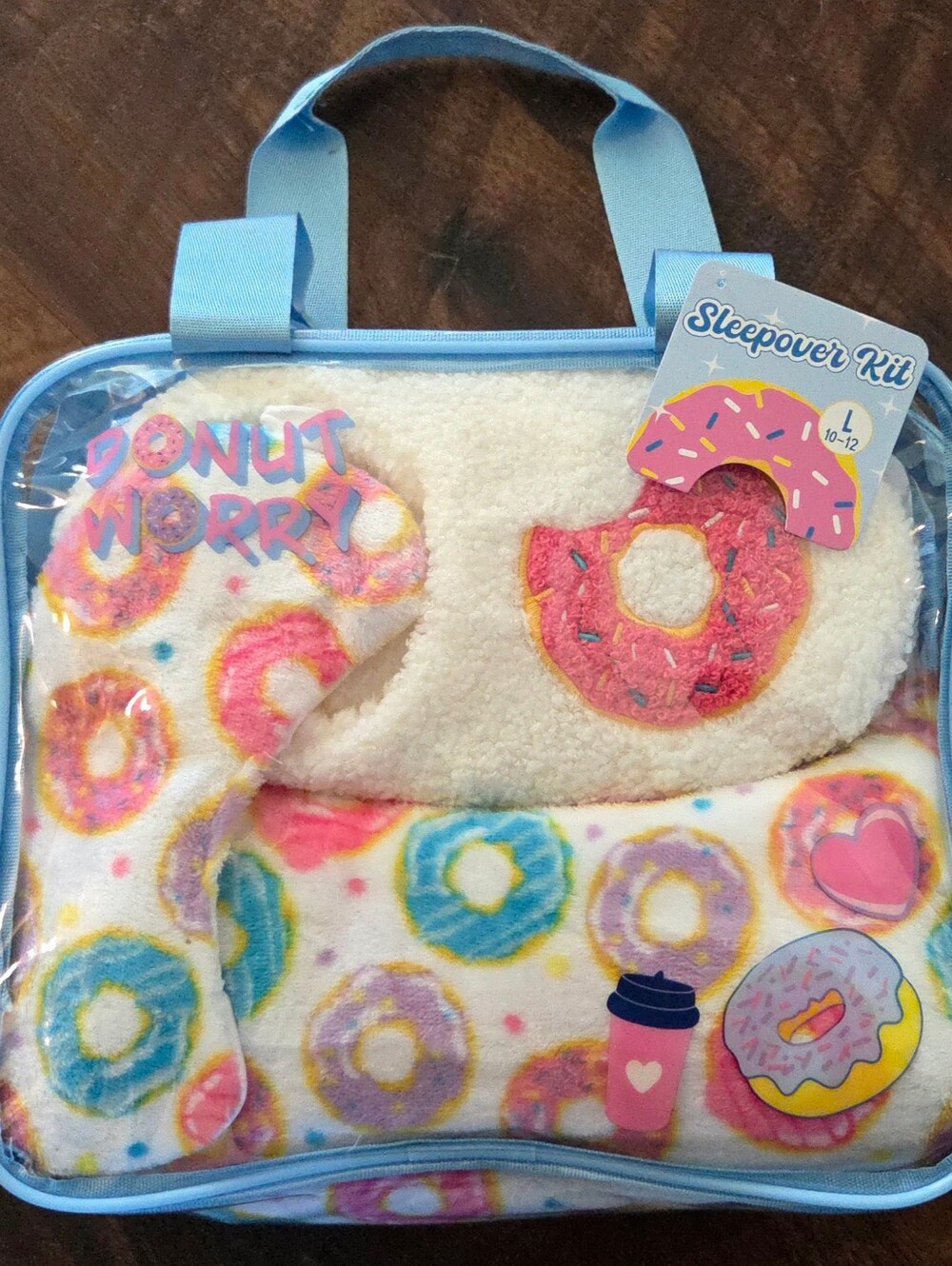 Girls Sleepover Kit! Pajama Pants 10-12, slippers And Eye Mask. Gift Set, Sleep